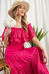 Off the Shoulder Ruffle Maxi Dress king-general-store-5710.myshopify.com