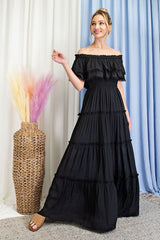 Off the Shoulder Ruffle Maxi Dress king-general-store-5710.myshopify.com