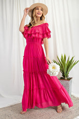 Off the Shoulder Ruffle Maxi Dress king-general-store-5710.myshopify.com