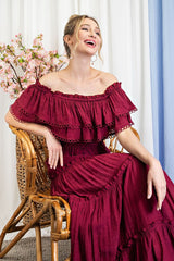 Off the Shoulder Ruffle Maxi Dress king-general-store-5710.myshopify.com