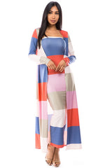 Strapless Bodycon Maxi Dress with Matching Cardigan