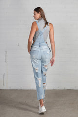 Heavy Distressed Straight Fit Overalls