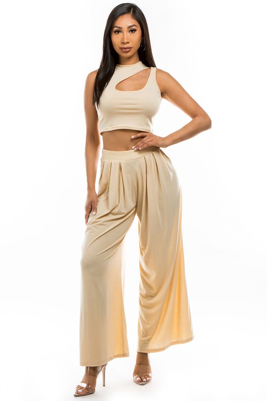 Cream Two Piece Pants Set king-general-store-5710.myshopify.com