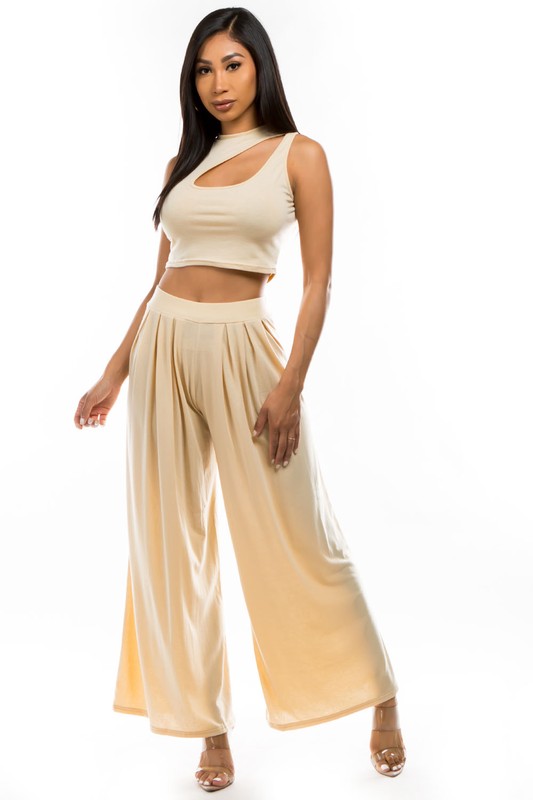 Cream Two Piece Pants Set king-general-store-5710.myshopify.com