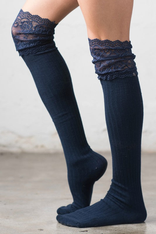 Lace Topped Over the Knee Socks king-general-store-5710.myshopify.com