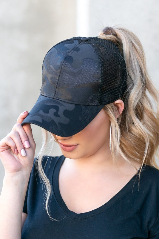 Camo Messy Bun Cap king-general-store-5710.myshopify.com