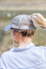 Distressed Messy Bun Hat Cap king-general-store-5710.myshopify.com