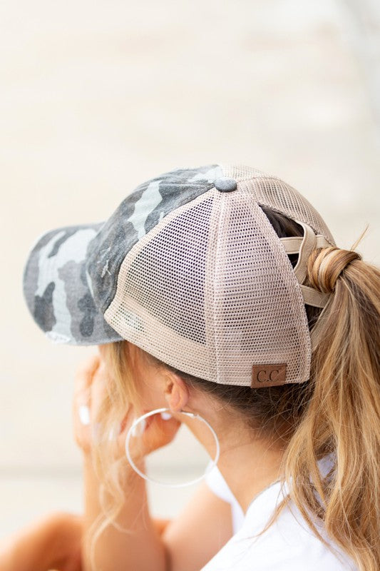 CC Camo Criss-Cross Ponytail Caps king-general-store-5710.myshopify.com