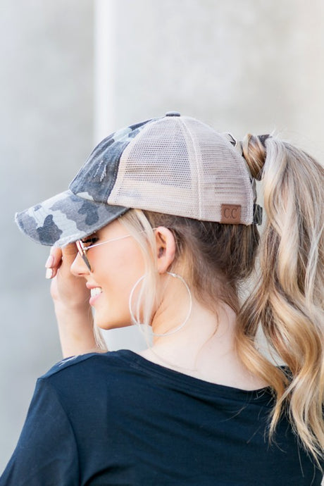 CC Camo Criss-Cross Ponytail Caps king-general-store-5710.myshopify.com