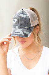 CC Camo Criss-Cross Ponytail Caps king-general-store-5710.myshopify.com