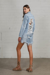 Heavy Body Destroyed Shirt Mini Dress