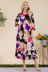 Celeste Full Size Floral Ruffled Midi Dress