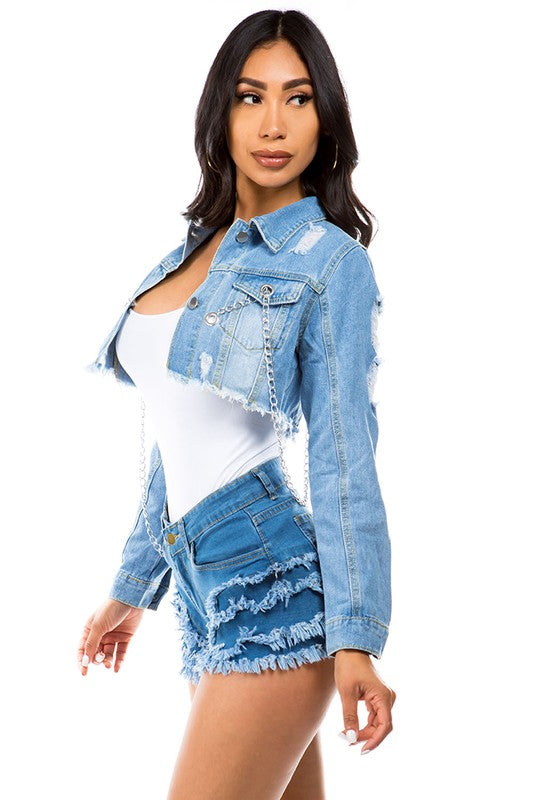 Light Blue Crop Denim Hobo Jacket king-general-store-5710.myshopify.com