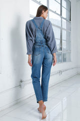 Mom Fit Light Wash Denim Overalls