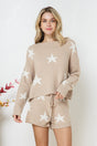 Soft Long Sleeve Star Print Top and Short Set king-general-store-5710.myshopify.com