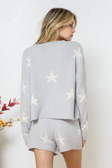 Soft Long Sleeve Star Print Top and Short Set king-general-store-5710.myshopify.com