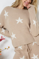 Soft Long Sleeve Star Print Top and Short Set king-general-store-5710.myshopify.com