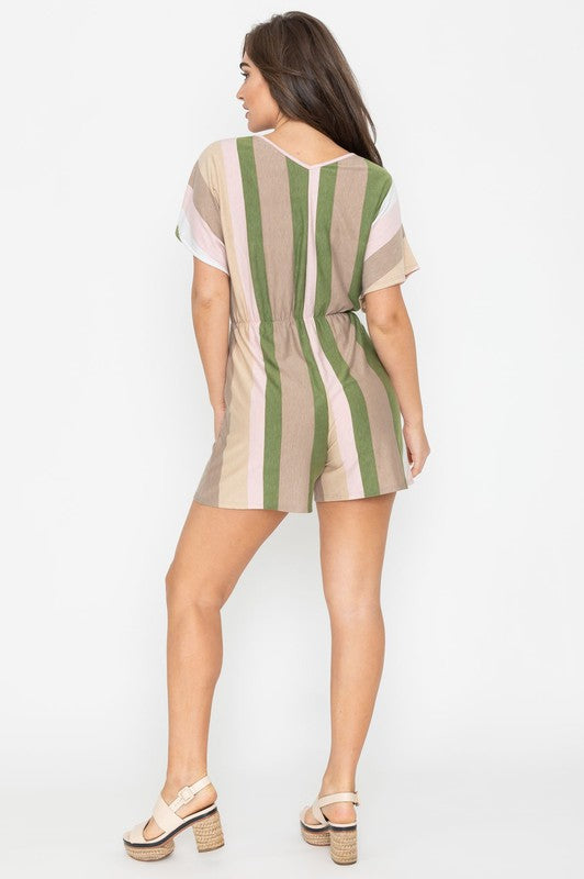 Summer Stripe Surplice Romper king-general-store-5710.myshopify.com