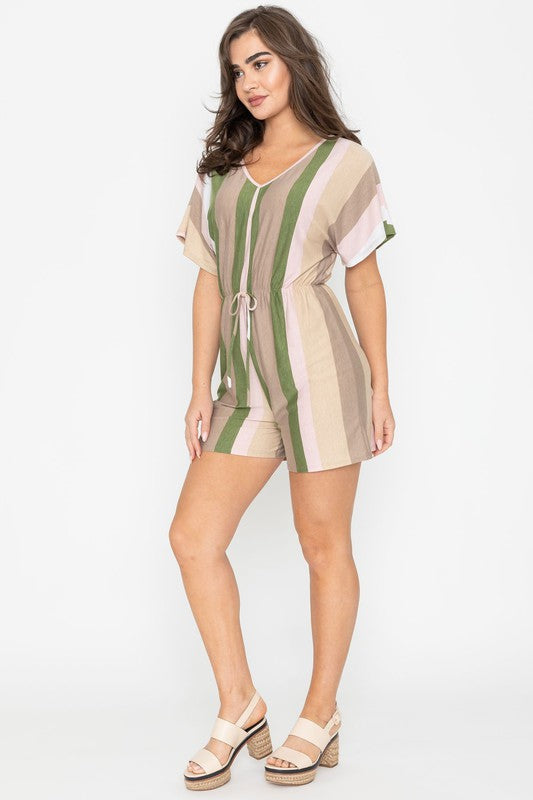 Summer Stripe Surplice Romper king-general-store-5710.myshopify.com