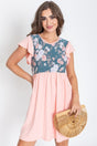 Flutter Sleeve Rose Floral Mini Dress king-general-store-5710.myshopify.com