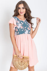 Flutter Sleeve Rose Floral Mini Dress king-general-store-5710.myshopify.com