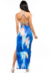 Blue Bodycon Wrap Back Maxi Dress king-general-store-5710.myshopify.com