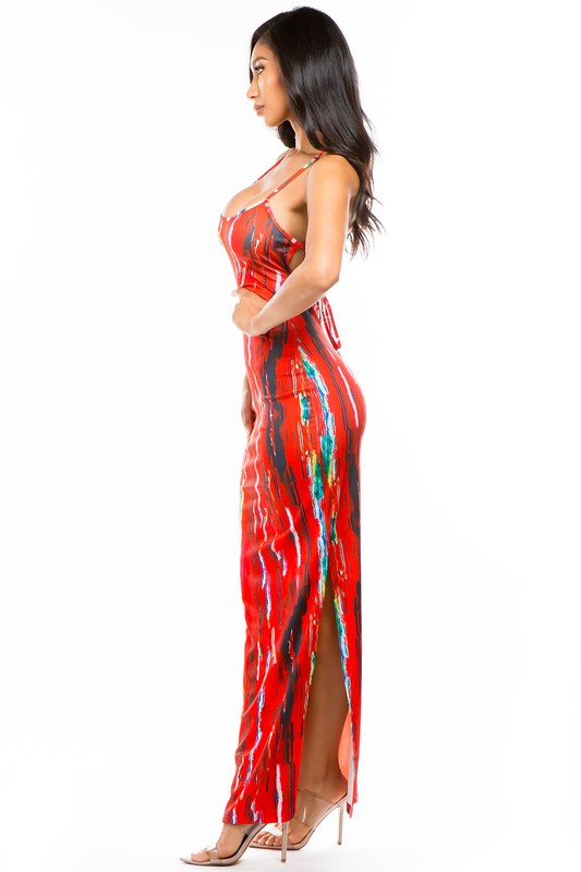 Red Printed Maxi Dress king-general-store-5710.myshopify.com