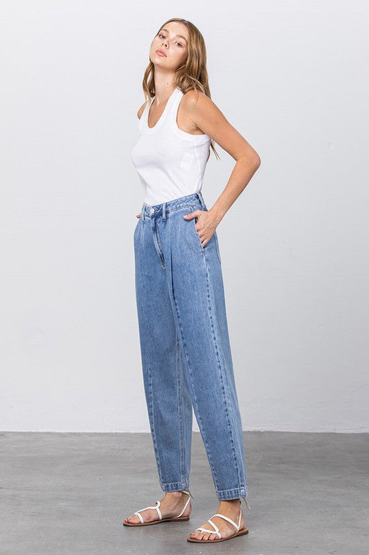 High Rise Slouchy Medium Wash Denim Jeans