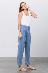 High Rise Slouchy Medium Wash Denim Jeans