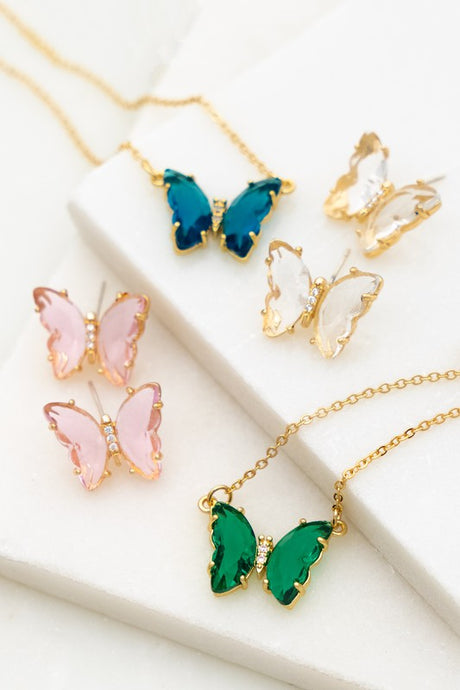 Gemstone Butterfly Pendant Necklace king-general-store-5710.myshopify.com