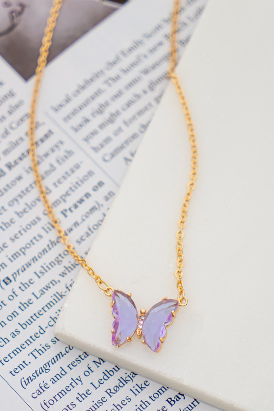 Gemstone Butterfly Pendant Necklace king-general-store-5710.myshopify.com