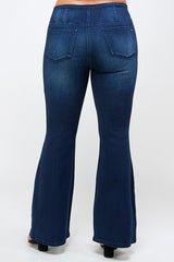 Plus Mid-Rise Banded Wider Flare Denim Jeans