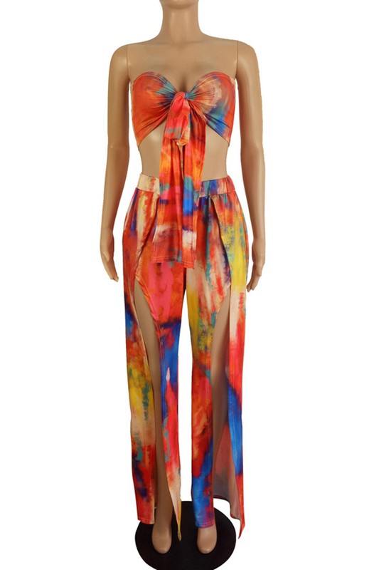 Orange Multi Sexy Two Piece Pant Set king-general-store-5710.myshopify.com