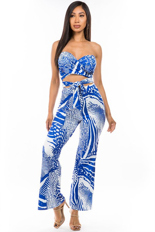 Royal Blue & White Casual Two Piece Pant Set king-general-store-5710.myshopify.com