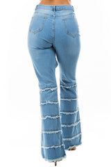 Blue Denim Cut and Trim Design Jeans king-general-store-5710.myshopify.com