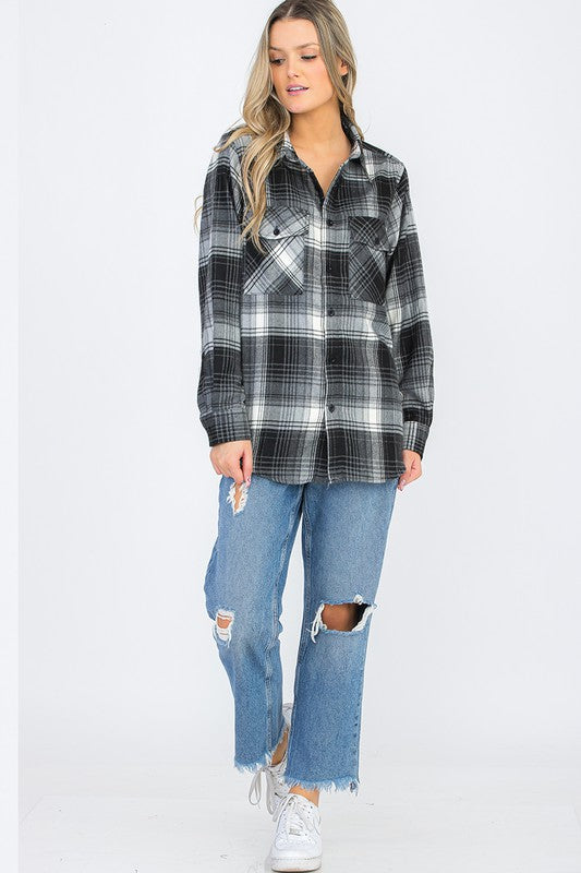 Regular Fit Checker Plaid Flannel Long Sleeve king-general-store-5710.myshopify.com