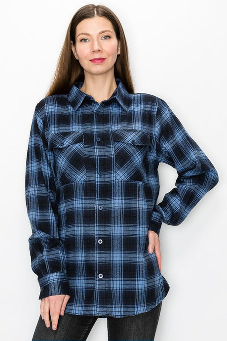 Regular Fit Checker Plaid Flannel Long Sleeve king-general-store-5710.myshopify.com