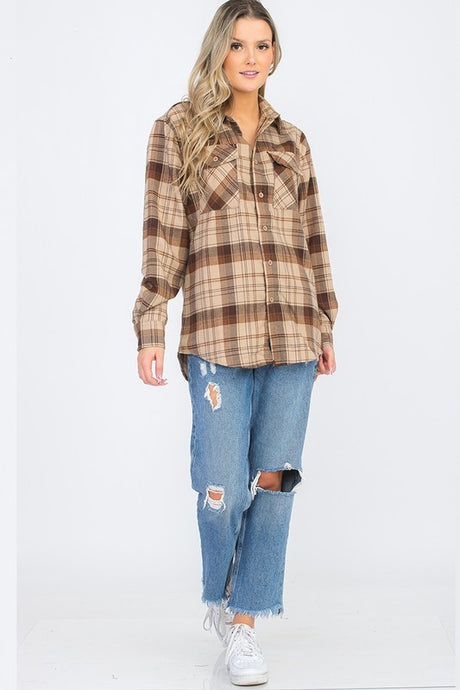 Regular Fit Checker Plaid Flannel Long Sleeve king-general-store-5710.myshopify.com