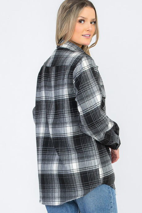 Regular Fit Checker Plaid Flannel Long Sleeve king-general-store-5710.myshopify.com