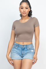 Short Sleeve Roundneck Crop Top king-general-store-5710.myshopify.com