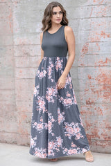 Sleeveless Floral Maxi Dress