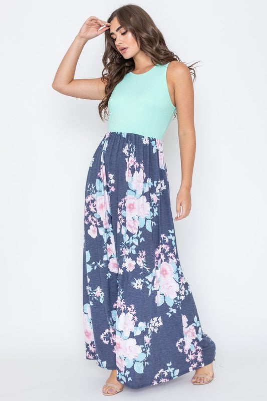 Sleeveless Floral Maxi Dress