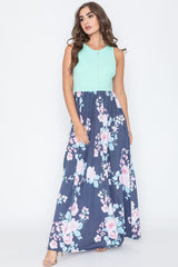 Sleeveless Floral Maxi Dress