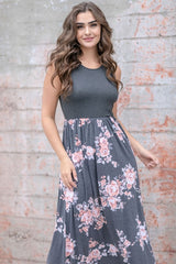 Plus Sleeveless Floral Maxi Dress