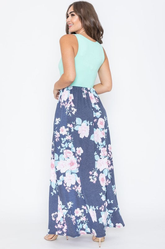 Sleeveless Floral Maxi Dress