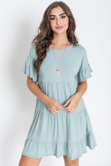 Plus Solid Ruffle Triple Tiered Midi Dress king-general-store-5710.myshopify.com