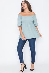 Plus Solid Square Neck Babydoll Tunic Top