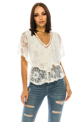 White Open Back Lace Blouse king-general-store-5710.myshopify.com