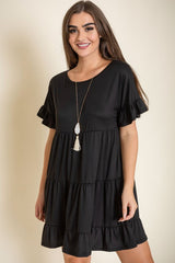 Plus Solid Ruffle Triple Tiered Midi Dress king-general-store-5710.myshopify.com