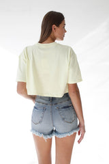 Ribbon Tie Frayed Denim Shorts